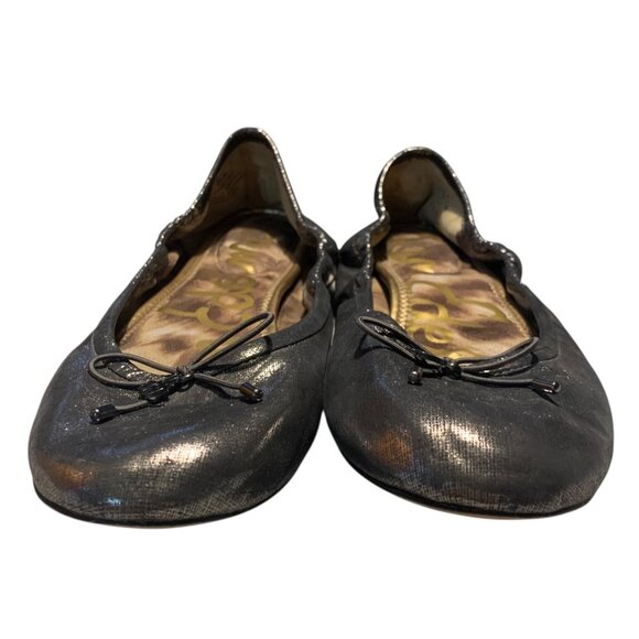 SAM EDELMAN Pewter Gray Felicia Bow Accent Women's Ballet Flats 9.5M - Picture 3 of 8